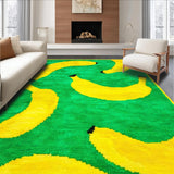 Ultra Soft Area Rug, Non Slip, Stain Resistant, Washable Area Rugs for Living Room, Bedroom, Charming Whimsical Fruit Illustration(Green)