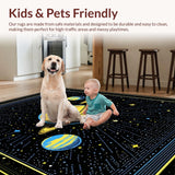 Ultra Soft Area Rug, Non Slip, Stain Resistant, Washable Area Rugs for Living Room, Bedroom, Charming Night Sky Aesthetic(Yellow)