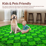 Ultra Soft Area Rug, Non Slip, Stain Resistant, Washable Area Rugs for Living Room, Bedroom, Rustic Nature-Inspired Welcome Mat(Green)