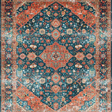 Ultra Soft Area Rug, Non Slip, Stain Resistant, Washable Area Rugs for Living Room, Bedroom, Timeless Rustic Floral Arrangement(Orange)