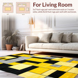 Ultra Soft Area Rug, Non Slip, Stain Resistant, Washable Area Rugs for Living Room, Bedroom, Dynamic Modern Linear Interpretation(Yellow)