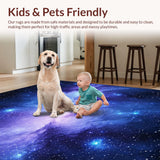 Ultra Soft Area Rug, Non Slip, Stain Resistant, Washable Area Rugs for Living Room, Bedroom, Ethereal Night Sky Aesthetic(Blue)