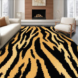 Ultra Soft Area Rug, Non Slip, Stain Resistant, Washable Area Rugs for Living Room, Bedroom, Cute Tiger Print Faux Hide Nursery Rug(Black)