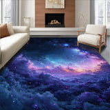 Ultra Soft Area Rug, Non Slip, Stain Resistant, Washable Area Rugs for Living Room, Bedroom, Ethereal Cosmic Starburst Tapestry(Blue)