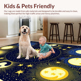 Ultra Soft Area Rug, Non Slip, Stain Resistant, Washable Area Rugs for Living Room, Bedroom, Celestial Zodiac Meditation Room Plush Carpet(Blue)