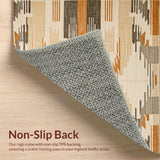 Ultra Soft Area Rug, Non Slip, Stain Resistant, Washable Area Rugs for Living Room, Bedroom, Rustic Earthy Print Aesthetic(Beige)
