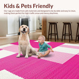 Ultra Soft Area Rug, Non Slip, Stain Resistant, Washable Area Rugs for Living Room, Bedroom, Bright Non-Slip Safe Play Surface(Pink)