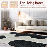 Ultra Soft Area Rug, Non Slip, Stain Resistant, Washable Area Rugs for Living Room, Bedroom, Seasonal Moth Pattern Bathroom Washable Mat(Black)