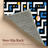 Ultra Soft Area Rug, Non Slip, Stain Resistant, Washable Area Rugs for Living Room, Bedroom, Sleek Bold Lettering Arrangement(Black)