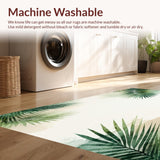 Jungle Serenity Area Green Beige Palm Frond Design(Beige)