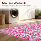 Ultra Soft Area Rug, Non Slip, Stain Resistant, Washable Area Rugs for Living Room, Bedroom, Preppy Pink Bow Pattern Decorator Area Rug(Pink)