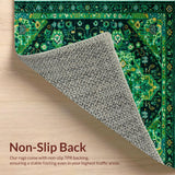 Ultra Soft Area Rug, Non Slip, Stain Resistant, Washable Area Rugs for Living Room, Bedroom, Boho Green Floral Nursery Non Slip Rug(Green)