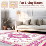 Elegant Area White Pink Beige with Bethlehem Traditional Design(White)