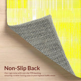 Ultra Soft Area Rug, Non Slip, Stain Resistant, Washable Area Rugs for Living Room, Bedroom, Minimalist Radiant Geometric Rug(Yellow)