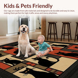 Ultra Soft Area Rug, Non Slip, Stain Resistant, Washable Area Rugs for Living Room, Bedroom, Quirky Contemporary Cat Imagery(Black)
