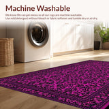 Ultra Soft Area Rug, Non Slip, Stain Resistant, Washable Area Rugs for Living Room, Bedroom, Rustic Dual-Tone Patterned Delight(Pink)