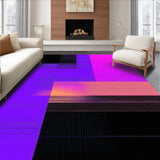 Ultra Soft Area Rug, Non Slip, Stain Resistant, Washable Area Rugs for Living Room, Bedroom, Futuristic Purple Geometric Style(Purple)