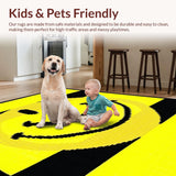 Ultra Soft Area Rug, Non Slip, Stain Resistant, Washable Area Rugs for Living Room, Bedroom, Cool Earthy Tones Graphic Rug(Yellow)
