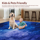 Ultra Soft Area Rug, Non Slip, Stain Resistant, Washable Area Rugs for Living Room, Bedroom, Cosmic Purple and Blue Harmony(Blue)