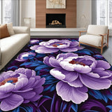 Ultra Soft Area Rug, Non Slip, Stain Resistant, Washable Area Rugs for Living Room, Bedroom, Lively Purple Garden Theme(Purple)