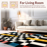 Modern Geometric Checkered Elegance(Black)