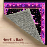 Ultra Soft Area Rug, Non Slip, Stain Resistant, Washable Area Rugs for Living Room, Bedroom, Striking Colorful Optical Illusion(Purple)