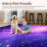 Ultra Soft Area Rug, Non Slip, Stain Resistant, Washable Area Rugs for Living Room, Bedroom, Vibrant Abstract Cosmic Swirls(Purple)