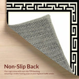 Contemporary Textured Greek Key Layout(Ivory)