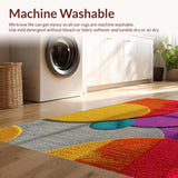 Ultra Soft Area Rug, Non Slip, Stain Resistant, Washable Area Rugs for Living Room, Bedroom, Trendy Round Playroom Carpet for Kids(Red)