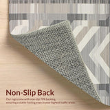 Ultra Soft Area Rug, Non Slip, Stain Resistant, Washable Area Rugs for Living Room, Bedroom, Modern Minimalist Geometric Motif(Gray)