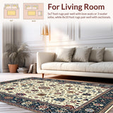 Ultra Soft Area Rug, Non Slip, Stain Resistant, Washable Area Rugs for Living Room, Bedroom, Quaint Neutral Garden Theme(Beige)