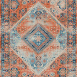 Ultra Soft Area Rug, Non Slip, Stain Resistant, Washable Area Rugs for Living Room, Bedroom, Artistic Tiled Pattern in Earthy Colors(Orange)