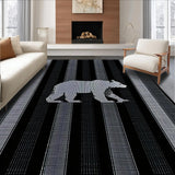 Ultra Soft Area Rug, Non Slip, Stain Resistant, Washable Area Rugs for Living Room, Bedroom, Luxurious Black Animal Motif(Black)