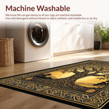 Ultra Soft Area Rug, Non Slip, Stain Resistant, Washable Area Rugs for Living Room, Bedroom, Chic Natural Patterned Appeal(Gold)