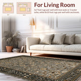 Ultra Soft Area Rug, Non Slip, Stain Resistant, Washable Area Rugs for Living Room, Bedroom, Rustic Forest Wildlife Imagery(Gray)