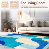 Ultra Soft Area Rug, Non Slip, Stain Resistant, Washable Area Rugs for Living Room, Bedroom, Light Blue Yoga Space Non-Shedding Decorative Rug(Blue)