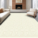 Ivory Beige Trellis Design Geometric Area(Beige)