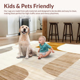 Easy Cleaning Abstract Sculptural Beige Cream Area(Beige)