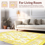 Ultra Soft Area Rug, Non Slip, Stain Resistant, Washable Area Rugs for Living Room, Bedroom, Beige Yellow(Yellow)