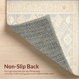 Ultra Soft Area Rug, Non Slip, Stain Resistant, Washable Area Rugs for Living Room, Bedroom, Boho Runner With Gripping Base For Entryway Decor(Beige)