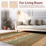 Ultra Soft Area Rug, Non Slip, Stain Resistant, Washable Area Rugs for Living Room, Bedroom, Casual Striped Geometric Fusion(Brown)