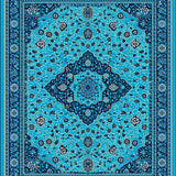 Ultra Soft Area Rug, Non Slip, Stain Resistant, Washable Area Rugs for Living Room, Bedroom, Vintage Medallion Blue Living Room Stain-Resistant Carpet(Blue)