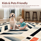 Ultra Soft Area Rug, Non Slip, Stain Resistant, Washable Area Rugs for Living Room, Bedroom, Smoke & Beige Abstract Art Deco Area(Beige)