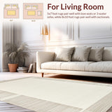 Ultra Soft Area Rug, Non Slip, Stain Resistant, Washable Area Rugs for Living Room, Bedroom, Rustic Unique Diamond Arrangement(Beige)