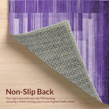 Ultra Soft Area Rug, Non Slip, Stain Resistant, Washable Area Rugs for Living Room, Bedroom, Dynamic Grey and Purple Harmony(Purple)