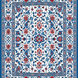 Ultra Soft Area Rug, Non Slip, Stain Resistant, Washable Area Rugs for Living Room, Bedroom, Vibrant Transitional Floral Aesthetic(White)