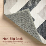 Ultra Soft Area Rug, Non Slip, Stain Resistant, Washable Area Rugs for Living Room, Bedroom, Sleek Abstract Gray Tones Design(Black)