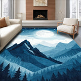 Charming Mountain Landscape Motif(Blue)