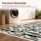 Ultra Soft Area Rug, Non Slip, Stain Resistant, Washable Area Rugs for Living Room, Bedroom, Urban Classic Striped Rug Parallel Lines Graphic Pattern Chic Monochrome Design(Gray)