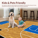 Ultra Soft Area Rug, Non Slip, Stain Resistant, Washable Area Rugs for Living Room, Bedroom, Vibrant Retro Sports Visuals(Brown)